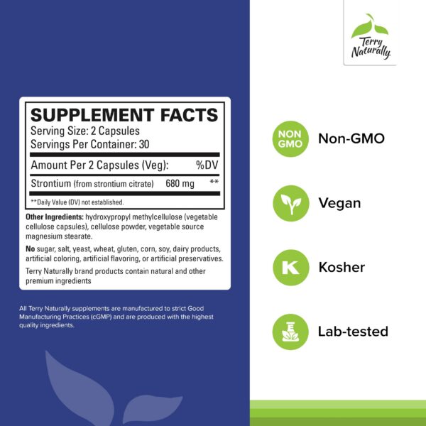 Frasco con etiqueta completa de Estroncio