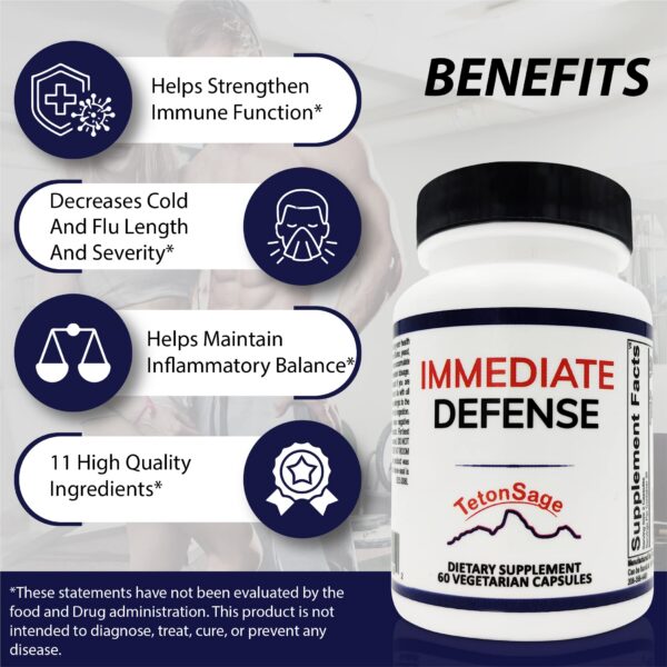 Version 1.0.0 Envase TetonSage Defensa Inmediata cápsulas mostradas