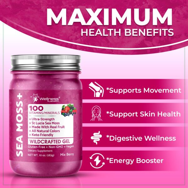 Textura del gel de musgo marino mix berry