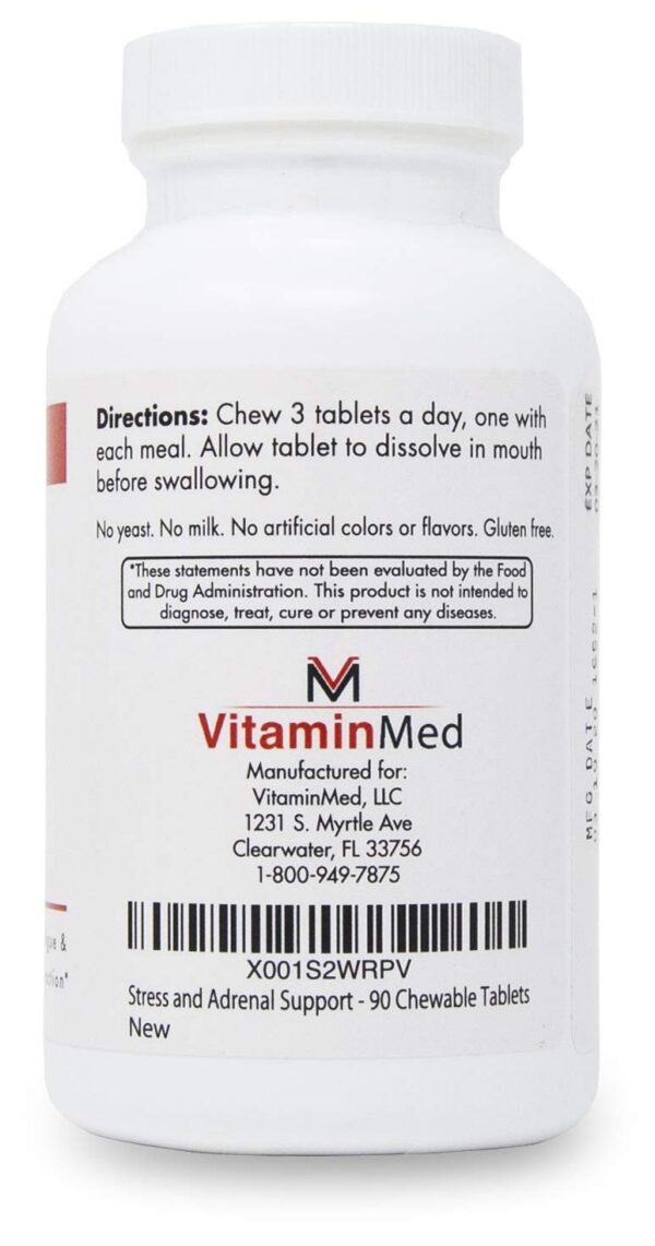 Etiqueta frontal de TEYSHA Stress and Adrenal Support