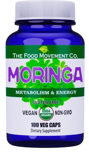 The Food Movement CO Moringa cápsulas orgánicas superalimento 100 unidades