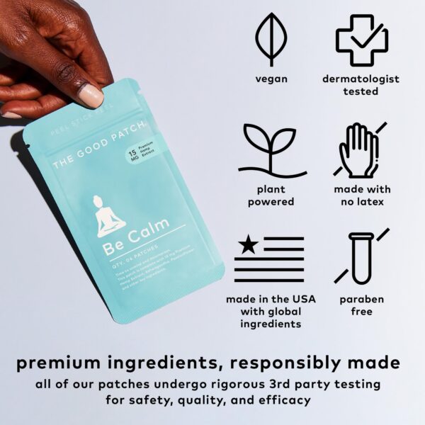 Detalles de ingredientes en parche Be Calm