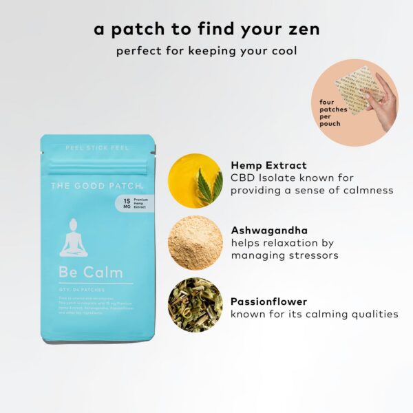 Parche Be Calm con extracto de cáñamo y plantas