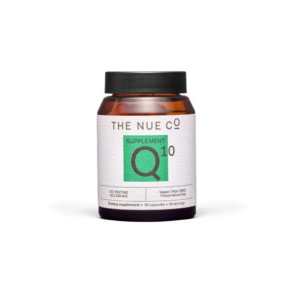 Frasco de cápsulas COQ10 The Nue Co