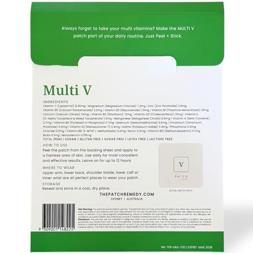 Parche multivitamínico en piel detalle