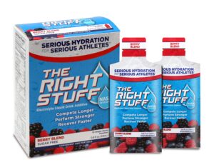 Frontal de la caja The Right Stuff concentrado electrolitico Berry
