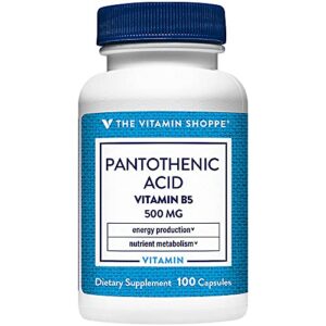 The Vitamin Shoppe ácido pantoténico 500mg botella frontal