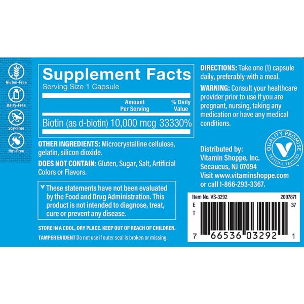 Version 1.0.0 The Vitamin Shoppe Biotina cápsulas para energía y bienestar