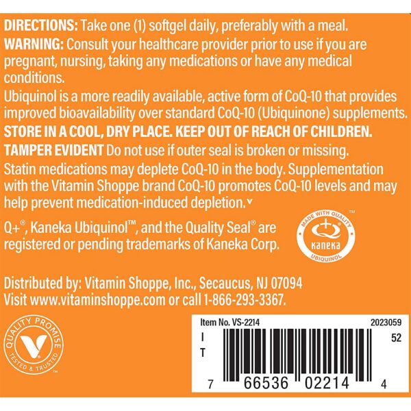 Version 1.0.0 Caja de The Vitamin Shoppe CoQ-10 ubiquinol