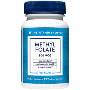The Vitamin Shoppe metilfolato cápsulas vegetales 800 mcg 60 unidades