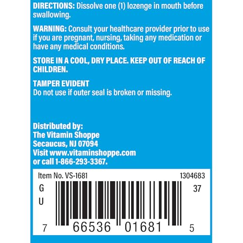 The Vitamin Shoppe suplemento B12 metilcobalamina sabor cereza negra