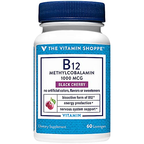 The Vitamin Shoppe Vitamina B12 Metilcobalamina 1000mcg sabor cereza negra