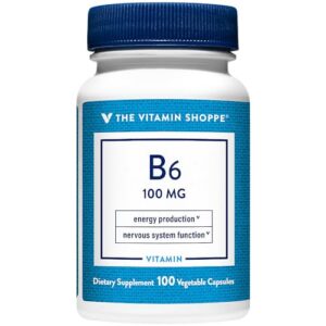 The Vitamin Shoppe vitamina b6 100mg frasco 100 cápsulas
