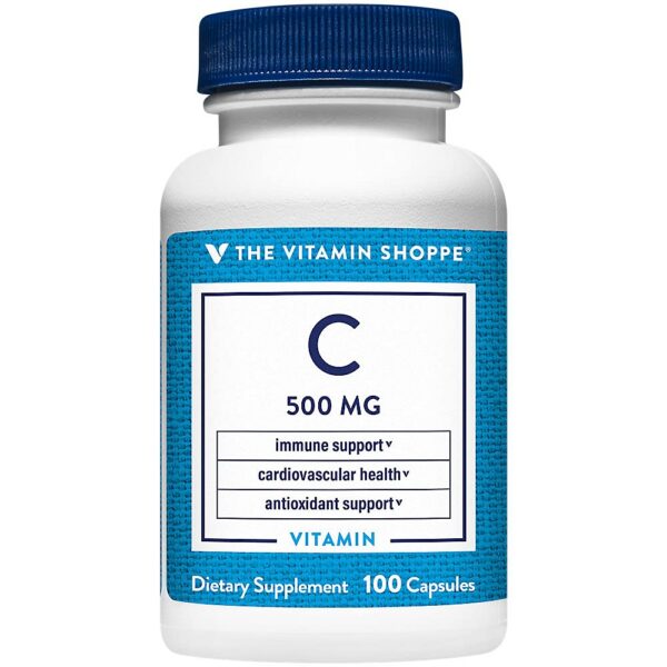 The Vitamin Shoppe vitamina c 500mg suplemento envase frontal