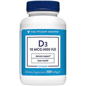 The Vitamin Shoppe vitamina d3 400ui softgel botella