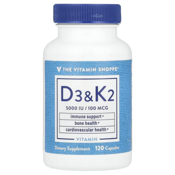 The Vitamin Shoppe vitamina d3 k2 suplemento 120 cápsulas