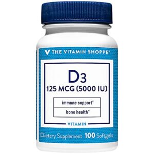 The Vitamin Shoppe vitaminas d3 5000 iu cápsulas blandas 100 unidades