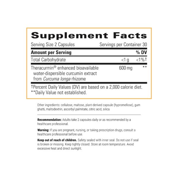 Version 1.0.0 Theracurmin HP cápsulas suplemento vegano con curcumina bioavailable