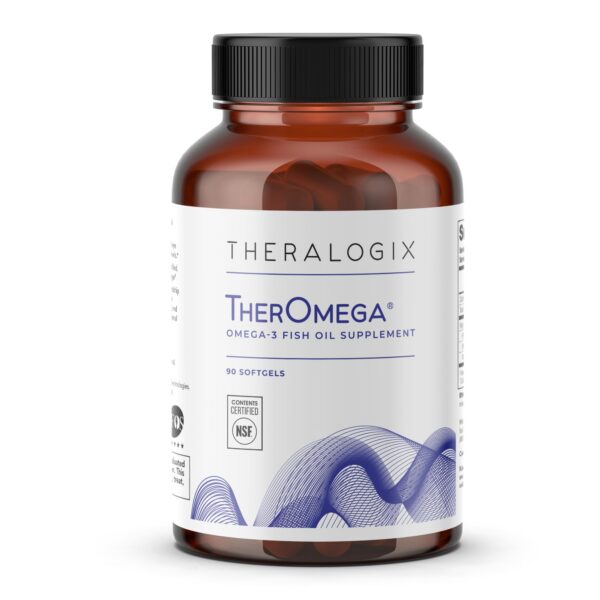 Botella TherOmega omega-3 Theralogix frente