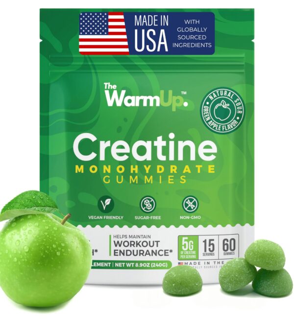 Frente del empaque TheWarmUp Creatine Gummies