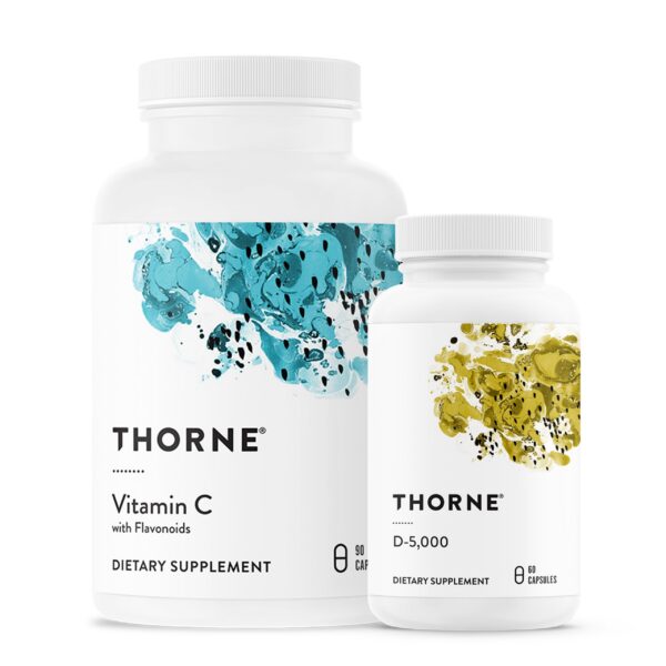 Paquete Thorne Vitamina C y D-5000 delantero