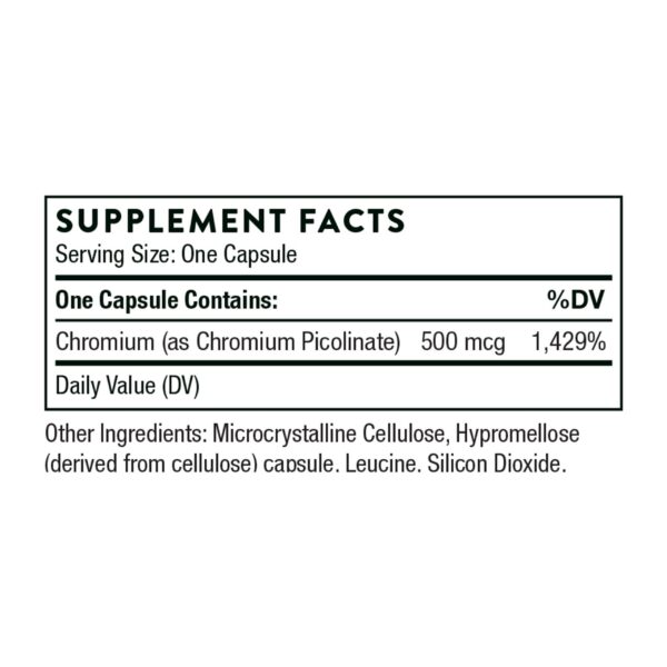 Version 1.0.0 Frente de la etiqueta de THORNE Chromium Picolinate
