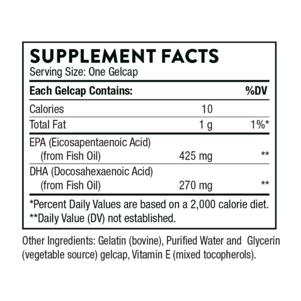 Etiqueta suplemento THORNE Super EPA para salud cardiovascular