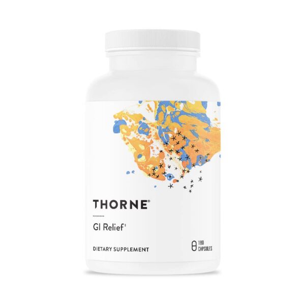Thorne GI Relief suplemento digestivo 180 cápsulas apoyo salud intestinal