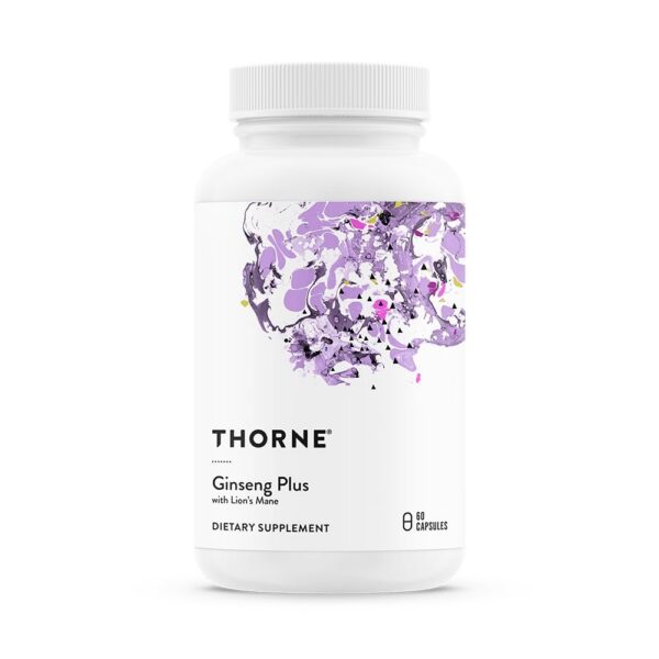 THORNE Ginseng Plus 60 cápsulas para enfoque y memoria
