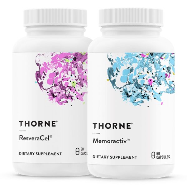 Version 1.0.0 Frente de la caja Thorne ResveraCel Memoractiv bundle