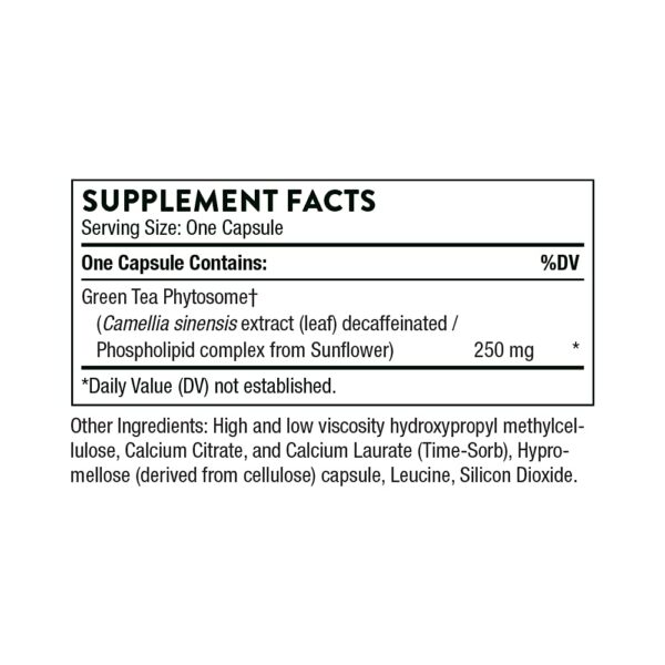 Version 1.0.0 Paquete de 60 cápsulas THORNE té verde con fitosoma para el hígado