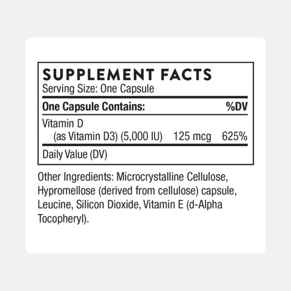 Etiqueta de la botella de vitamina D3