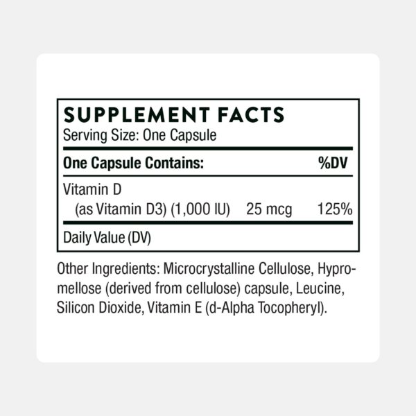 Etiqueta del frasco THORNE Vitamina D3
