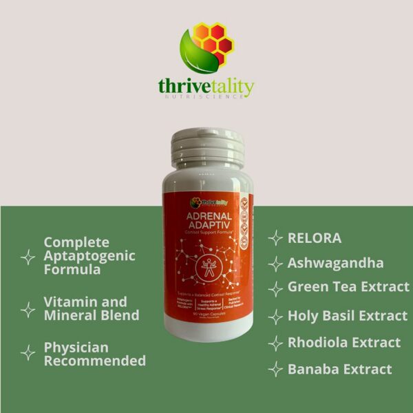 Frasco mostrado desde arriba Adrenal ADAPTIV