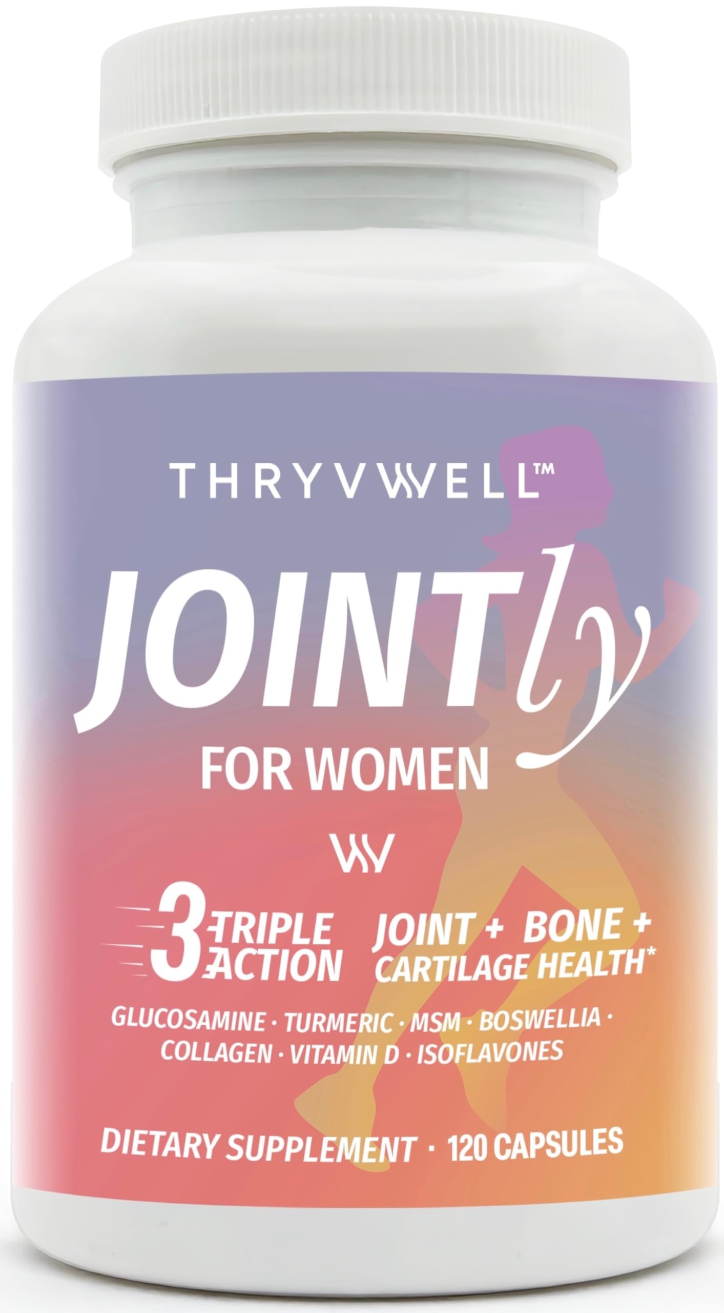 ThryvWell Glucosamine Chondroitin MSM Turmeric Boswellia Collagen Hyaluronic Acid D3 Calcium