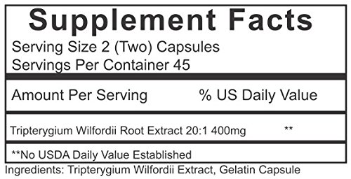 Frasco Thunder God Vine Root 90 cápsulas