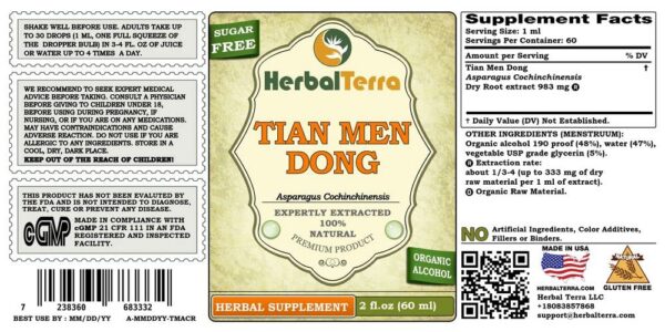 Version 1.0.0 Detalle de extracto natural raíz Tian Men Dong HerbalTerra