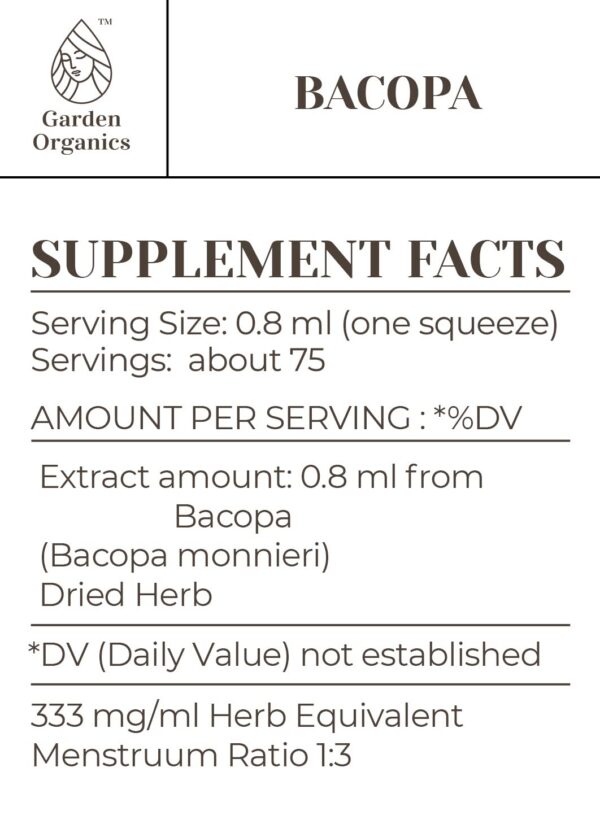 Tinctura Bacopa 100% natural sin aditivos