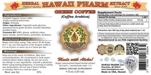 Version 1.0.0 Tinctura natural café verde Coffea Arabica concentrada