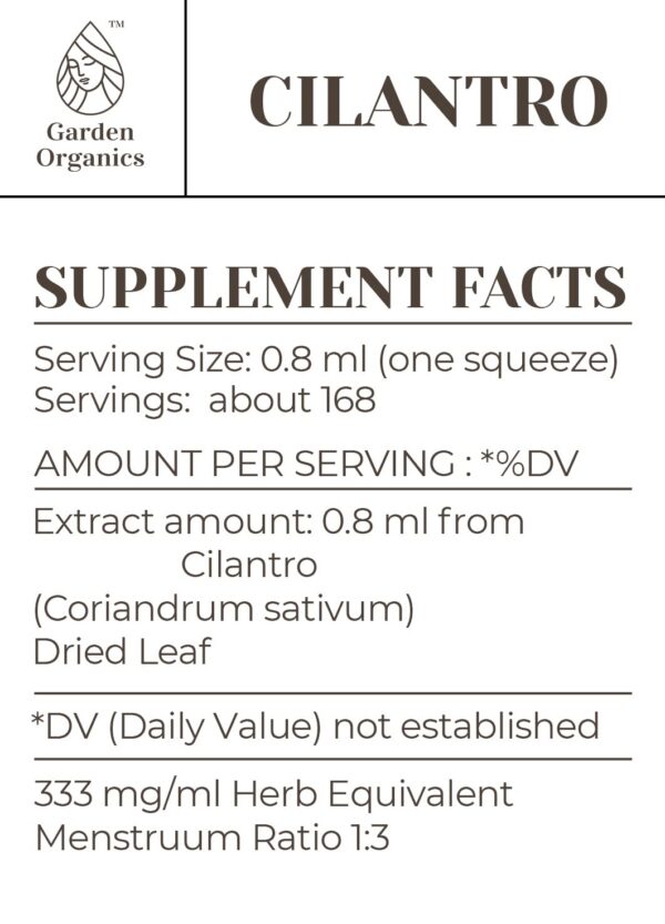 Tinte de cilantro en gotas líquidas para sistema inmunológico