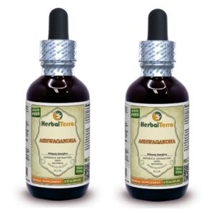 Frascos de tintura líquida de Ashwagandha HerbalTerra 2x60 ml