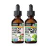 Version 1.0.0 Tintura BIO KRAUTER de ginseng rojo y ginkgo biloba 2 oz vegana