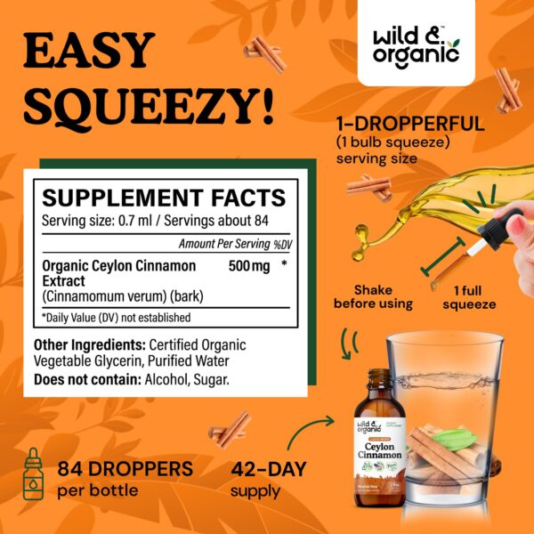 Tintura de corteza de canela Ceilán vegana y sin alcohol