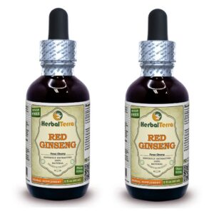 Paquete de tintura de ginseng rojo HerbalTerra 2x60 ml extracto orgánico