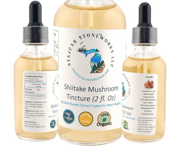 Tintura de hongo Shiitake en botella de 2 fl oz