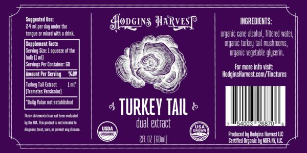 Tintura de hongos cola de pavo hecha en farm en USA