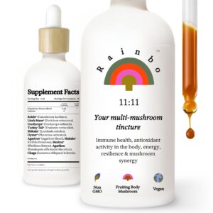 Tintura multihongos Rainbo 11:11 frasco 3.4 fl oz para salud