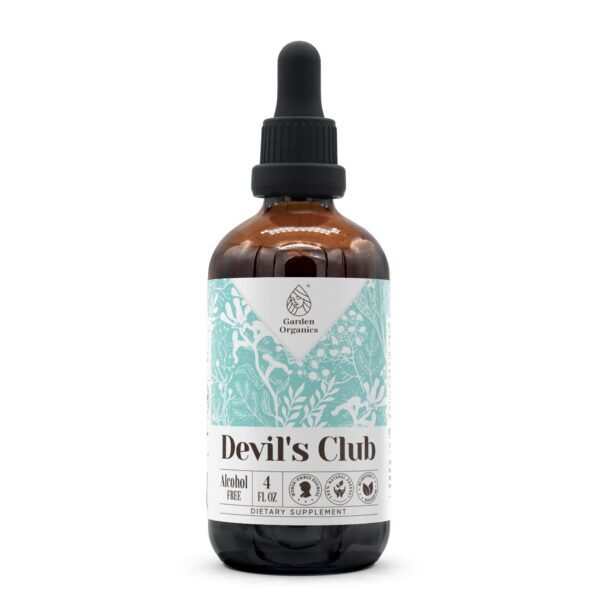 Tintura natural Devil's Club sin alcohol en botella 4 fl oz
