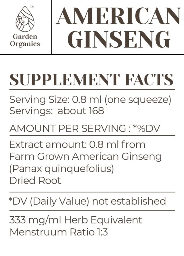 Tintura natural ginseng americano sin aditivos Colorado