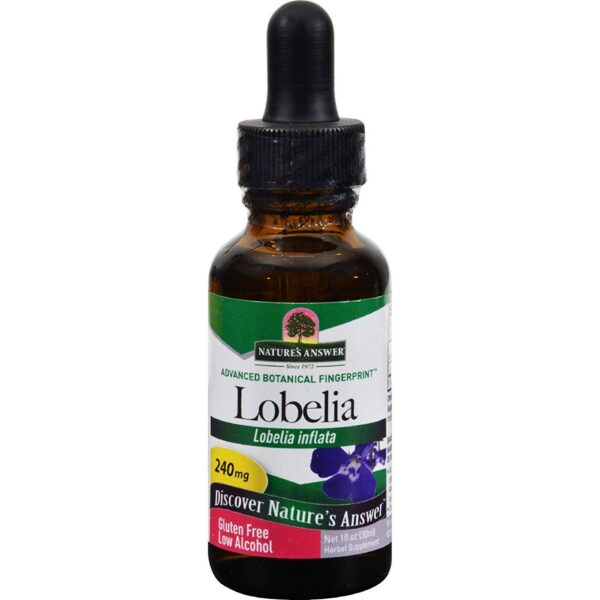 Tintura Nature's Answer Lobelia alcohol orgánico 1 oz